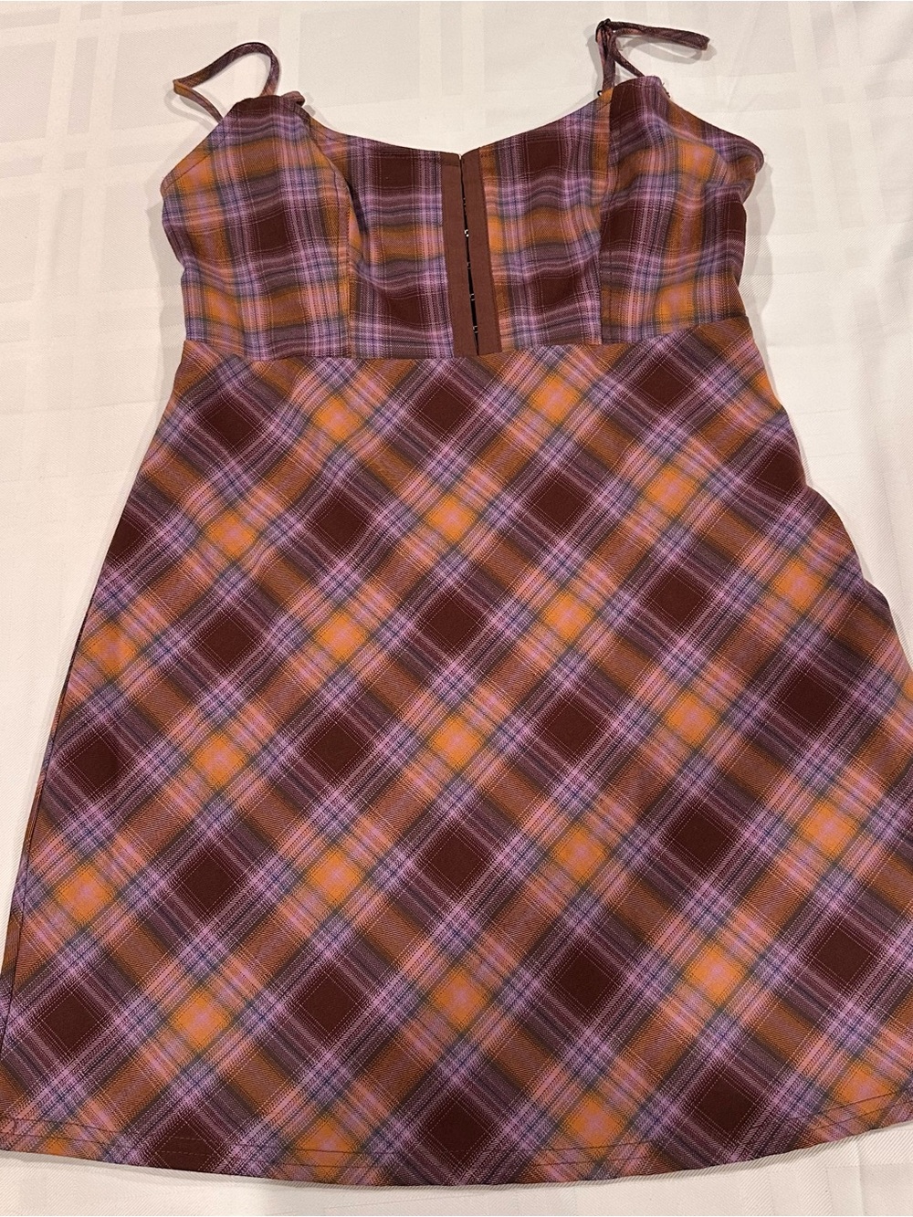 NWT Urban Outfitters Keya Plaid Hook & Eye Mini Dress - Size M